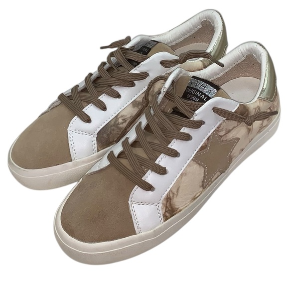 Vintage Havana Nelly Women’s 7.5 Taupe Marble Mix Sneakers Casual Star Design - Picture 6 of 16